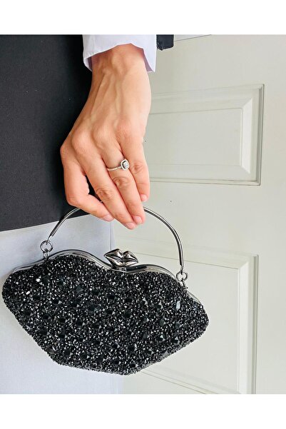 Çanta Trend Kristal Taşlı Uzun  ve El Tutma Askılı  Abiye Çanta (TELEFON SIĞM...