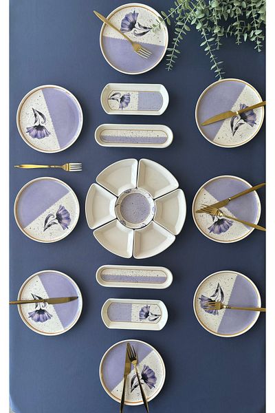 VENÜS HOME DECORATION 8 Person Poppy Model Breakfast - 19 Piece Set