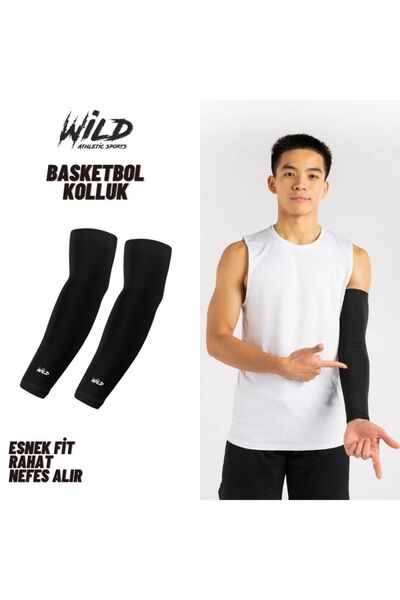 Wild Athletic Sports Basketbol Korumasız Spor Kolluk Siyah Çift