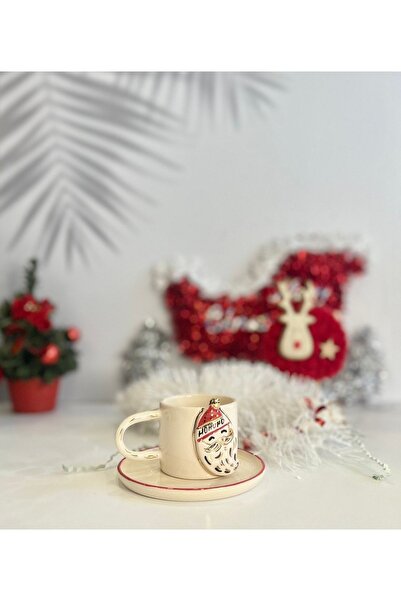 Xhoie Ceramics Santa Claus - 100% Ceramic Embossed Christmas Themed Handmade Coffee Cup