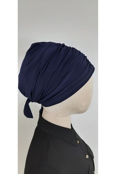 erasra class Navy Blue Hijab Swimming Cap - For Sea and Pool, Safe and Swimsuit Top Compatible