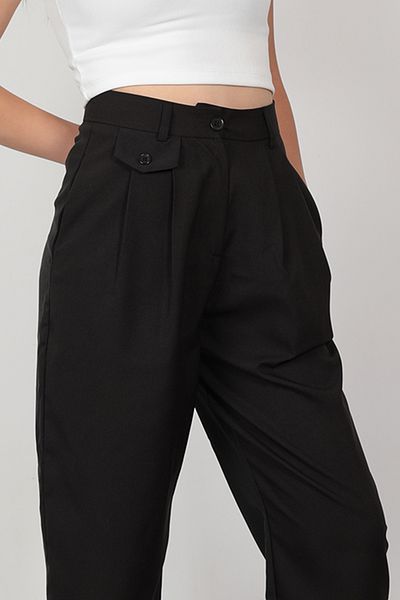 GİYSA Women's Ornamental Pocket Detailed Carrot Cut Trousers