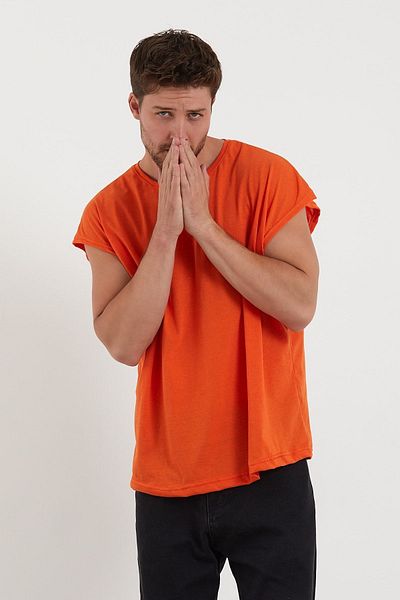 Bentillo Orange Basic Oversize Athlete T-shirt