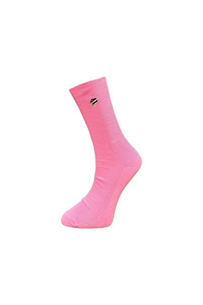 Mevo Tekli Unisex Pembe Renkli Çorap