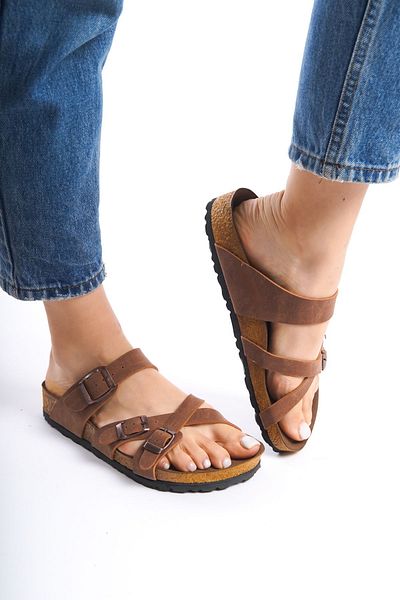 ZİESCE شبشب صيفي نسائي من Taba Nubuck - حزام متقاطع
