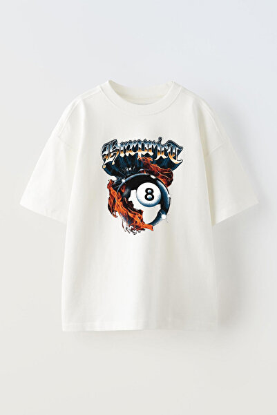 THEWERT Dizajn bele bilijarske kugle - Unisex Pamuk Oversize kroj T-shirt