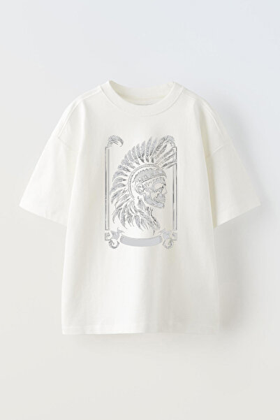 THEWERT Beli unisex Oversize kroj T-shirt - Skeleton Mifer Štampano, Pamuk