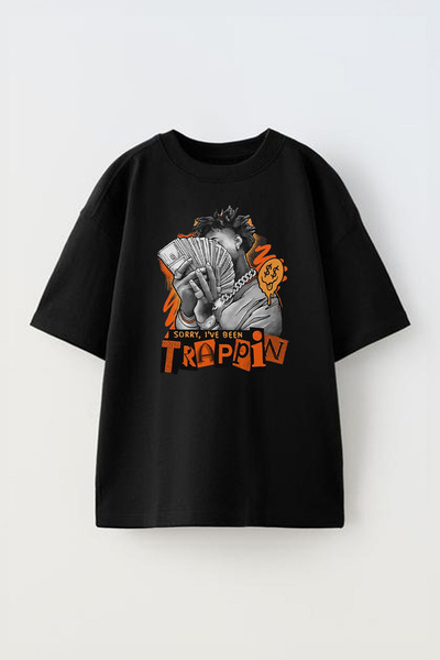 THEWERT Unisex Izvini, bio sam zauzet - Štampano Pamuk Crna Oversize kroj T-s...