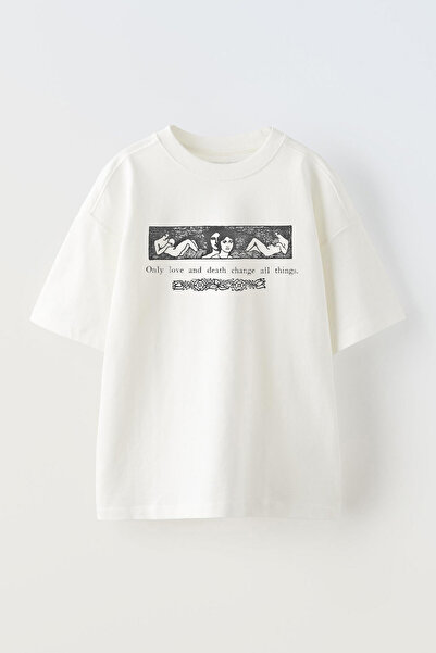 THEWERT Унісекс біла футболка оверсайз - з принтом «Only Love And Death Chang...
