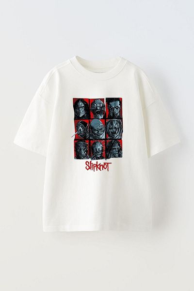 THEWERT Slipknot Faces Printed - Unisex White Cotton Oversize T-shirt