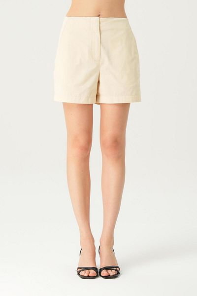 CROSS JEANS High Waist Cream Chino Shorts - Without Belt and Elastic C 4534-107