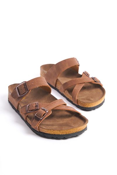 ZİESCE شبشب صيفي نسائي من Taba Nubuck - حزام متقاطع