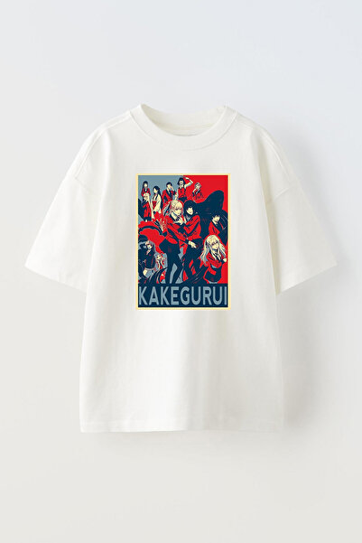 THEWERT Kakeguruı dizajn Štampano unisex bela Oversize kroj Pamuk T-shirt