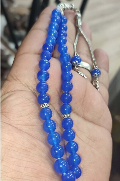 TAŞÇIZADE Mavi Yeşim Taşı 8 mm Natural Doğaltaş Tesbih