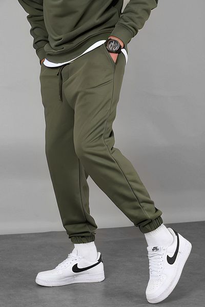 BayBayan Ανδρικό παντελόνι Jogger Khaki - Τρίκλωνο