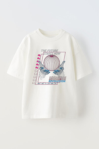 THEWERT Budućnost počinje sada Unisex bela Oversize kroj Pamuk T-shirt - Diza...