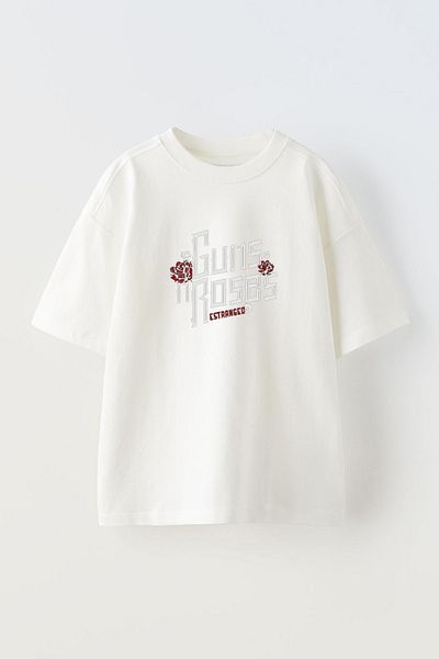THEWERT Μπλουζάκι Gn'R με μοτίβο Unisex Λευκό Oversize βαμβακερό