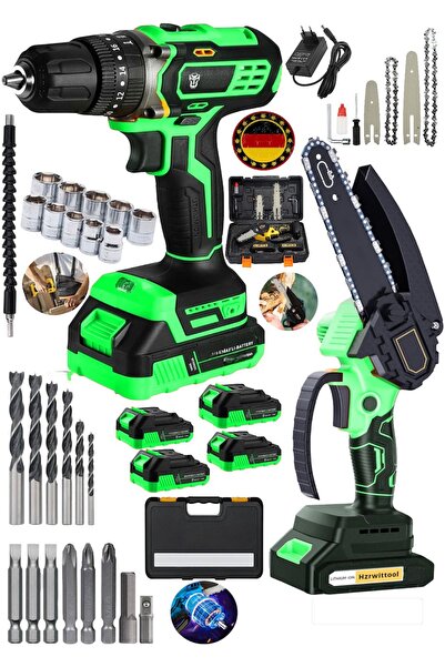 DYNAMİC MAX 2'li Set 598rv Çift Pala Odun Dal Budama Testeresi 4 Akü Darbeli ...