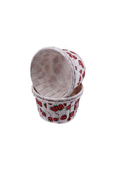 TT Tahtakale Toptancıları 50 Pieces Strawberry Patterned Cupcake Mold - Medium Size 50*39 Mm