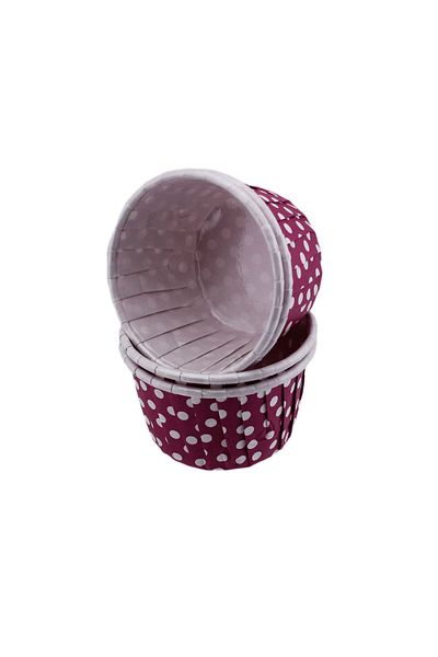 TT Tahtakale Toptancıları Mini Size 38*30 Mm Polka Dot Purple Cupcake Mold - 50 Pieces