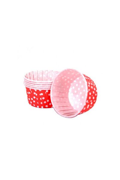 TT Tahtakale Toptancıları Red Polka Dot Small Size Cupcake Mold - 44*35 Mm (50 Pieces)