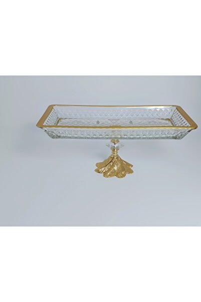 PARILTI HOME COLLECTİON Gold Plated Metal Standing Plate for Presentation Ser...