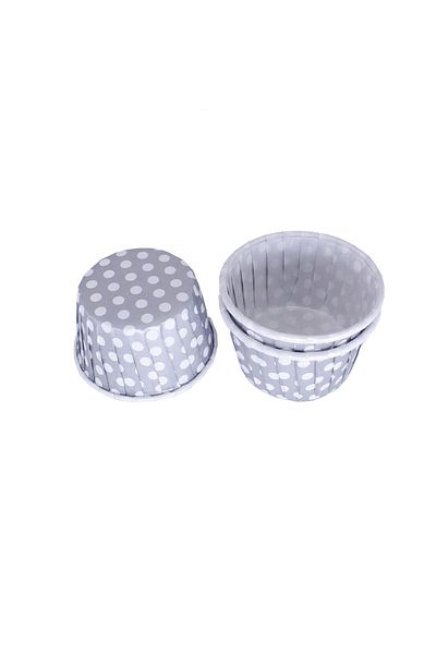 TT Tahtakale Toptancıları 100 Pieces Small Size 44*35 mm Polka Dot Silver Cupcake Mold
