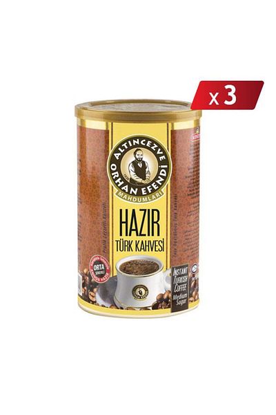 Altıncezve Orhan Efendi Turkish Coffee 500g - Medium Sugar Tin 3 Pack
