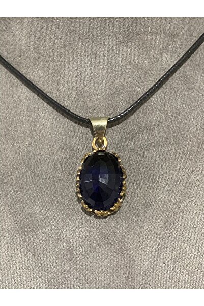 Doğan Silver 925 AYAR GÜMÜŞ SAFİR TAŞLI OTANTİK KOLYE