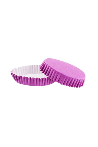 TT Tahtakale Toptancıları Purple F11 100 Pieces Oval Model Cupcake Mold - Pet Capsule