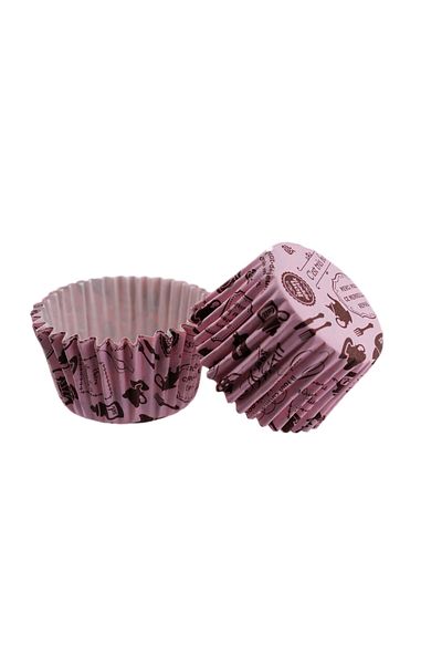 TT Tahtakale Toptancıları 48X34 MM (100 Pieces) Kitchen Patterned Cupcake and Cake Mold - Pet Capsule