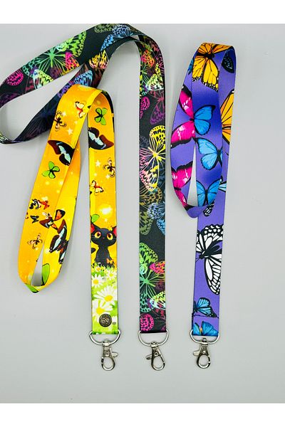 CİCCİBİCCİSHOP Butterfly Vaccine Whistle Rope - Neck Strap Rope, Phone Strap