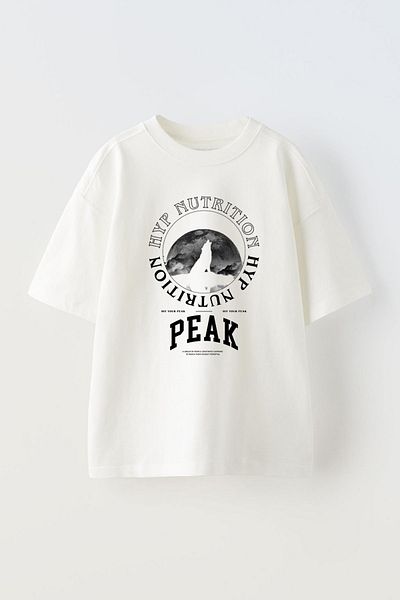THEWERT Βαμβακερό μπλουζάκι Hyp Nutrition Peak Printed Unisex Λευκό Oversize