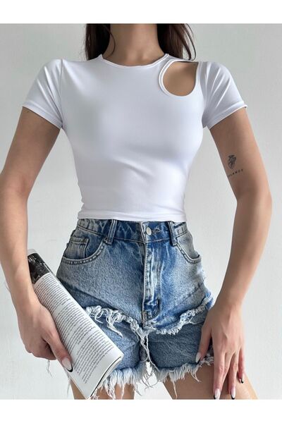 Butik Karaca KOPYA -  crop kısa kol T Shirts büstiyer örme crop feminino wome...