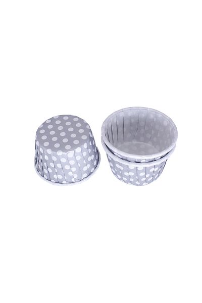 TT Tahtakale Toptancıları 50*39 Mm Medium Size Polka Dot Silver Cupcake Mold - 50 Pieces