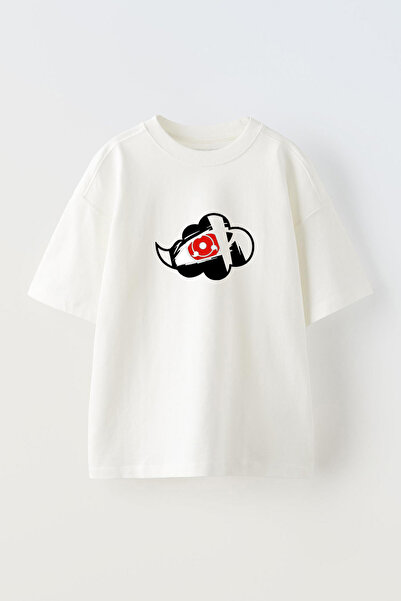 THEWERT Bela Pamuk Oversize kroj T-shirt - Itachi Uchiha Design Štampano , Un...