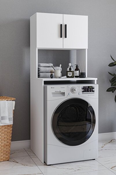 EN6 Banyo Mutfak Kiler Çamaşır Makinesi Dolabı (610300 )-beyaz