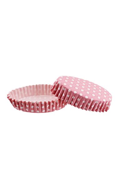 TT Tahtakale Toptancıları F11 Polka Dot Pink Oval Model Cupcake Mold - 100 Pieces