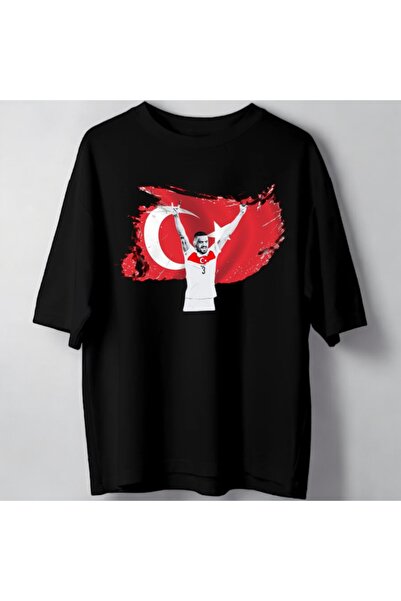 Vordevia تي شيرت كبير الحجم مطبوع عليه علم تركيا Merih Demiral