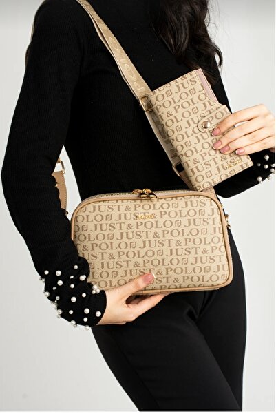 Just Polo Sand Color Shoulder and Wallet Combination Women - 2053