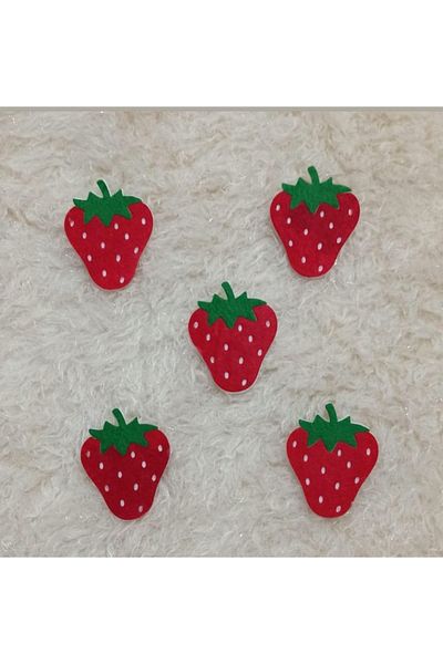 Hanzade Felt Strawberry Figure 10 Pieces
