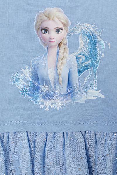 Pink Hippo Kids Rochie din tul cu sclipici pentru fetiță Frozen Elsa