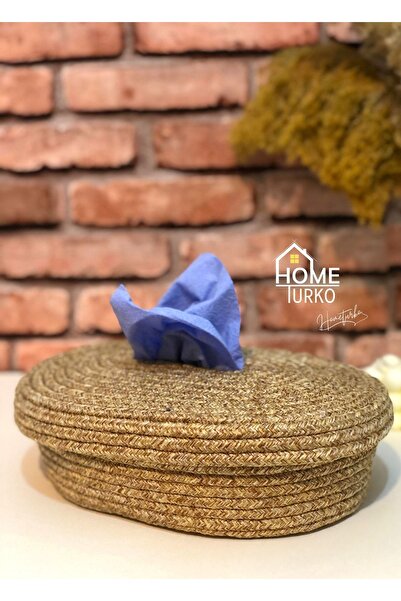 HomeTurko Jute and Wicker Napkin Holder Box - Organizer Tableware Organizer