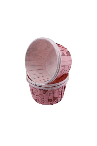 TT Tahtakale Toptancıları 50 Pieces Pink Kitchen Patterned Large Size 62*40MM Cupcake Mold