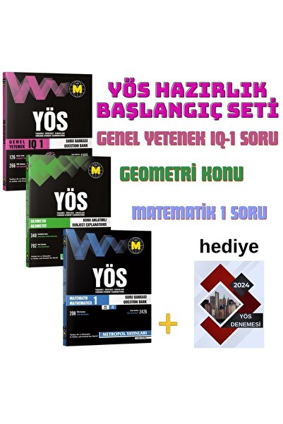 Metropol Yayınları YENİ YÖS SINAVI HAZIRLIK BAŞLANGIÇ SETİ( YÖS IQ-1 SORU-GEO...