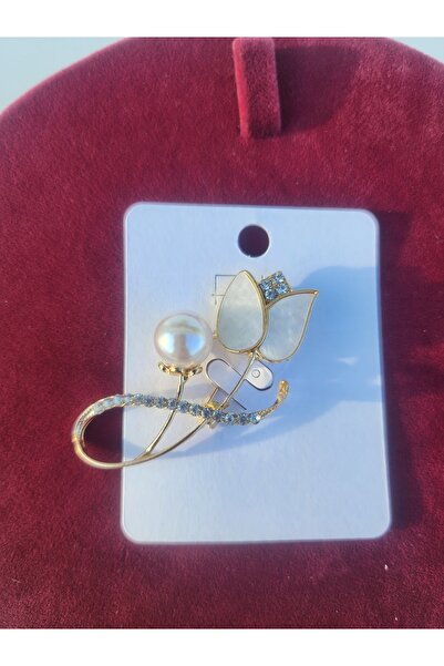 ARBABAG&ACCESSORY SEDEFLİ LALE FİGÜR GÜNLÜK KULLANIMA UYGUN YAKA İĞNESİ (BROŞ )
