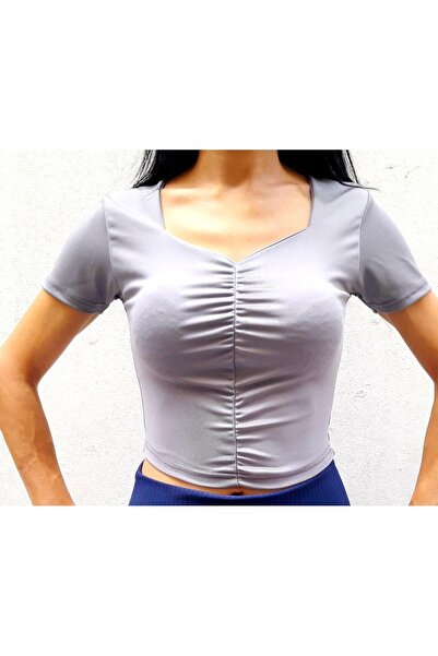 Butik Karaca Лікра Кроп Короткий Рукав Т-Ширт - Жіночий Бюстгальтер