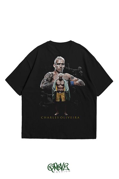 Grove Fashion Tricou oversize unisex cu imprimeu Charles King Oliveira