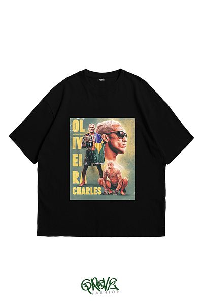 Grove Fashion Tricou oversize unisex cu imprimeu UFC King Charles Oliveira