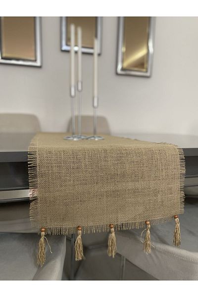 Parla Life Φυσικός δρομέας γιούτας με φούντα 40x140 cm